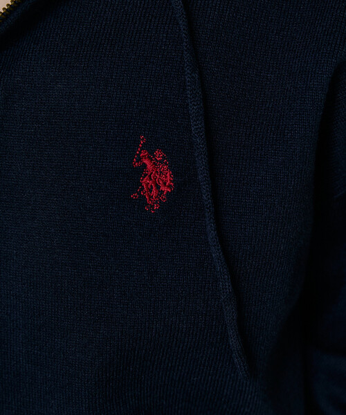 U.S. POLO ASSN.(ユーエスポロアッスン)の「U.S. POLO ASSN. × PUBLUX/ユーエスポロアッスン 別注 フルジップ ニット フーディー 限定展開(パーカー・レディース・グレー/ネイビー/ブラック・フリ-)」の11枚目の写真