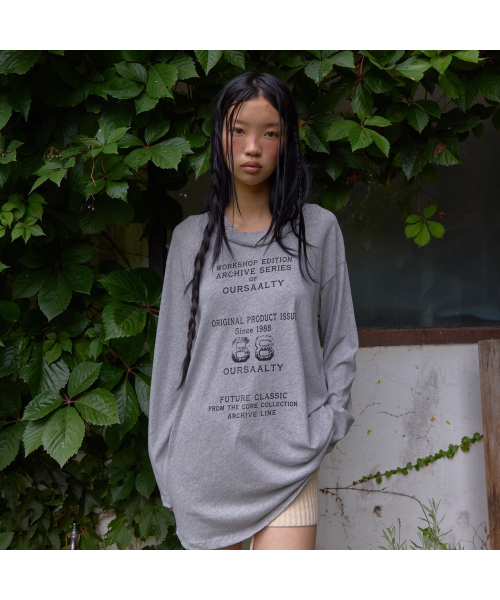 oursaalty(アウアソルティ)の「Raw Twist Tシャツ / メランジグレー(Tシャツ/カットソー・レディース・その他・FREE)」の1枚目の写真