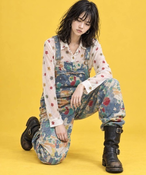KAMINARI_TOKIO(カミナリトキオ)の「アートペイントワイドデニムオーバーオール(サロペット/オーバーオール・レディース・ブルー系・FREE)」の10枚目の写真
