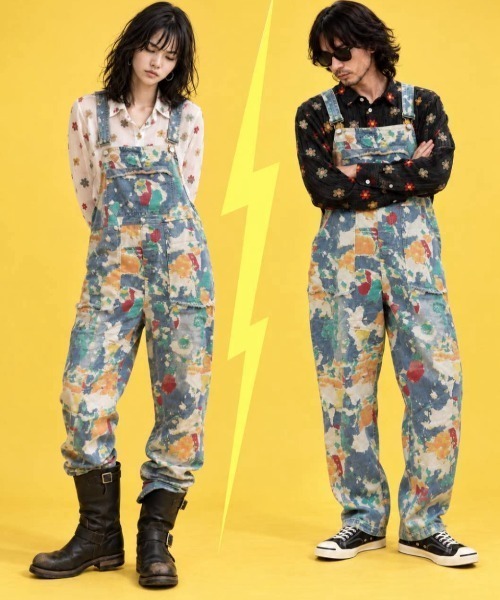 KAMINARI_TOKIO(カミナリトキオ)の「アートペイントワイドデニムオーバーオール(サロペット/オーバーオール・レディース・ブルー系・FREE)」の11枚目の写真