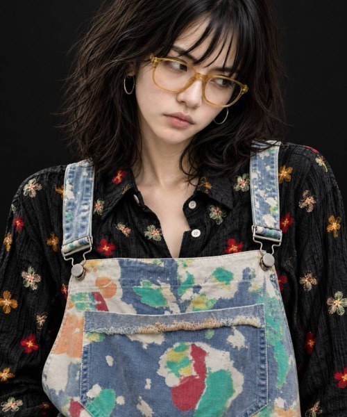 KAMINARI_TOKIO(カミナリトキオ)の「アートペイントワイドデニムオーバーオール(サロペット/オーバーオール・レディース・ブルー系・FREE)」の6枚目の写真