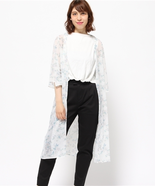 Shelly island（シェリーアイランド）の「【Shellyisland】花柄シフォンボヘミアンカーディガン（カーディガン/ボレロ・レディース・ホワイト/ブラック/ネイビー・FREE）」の12枚目の写真