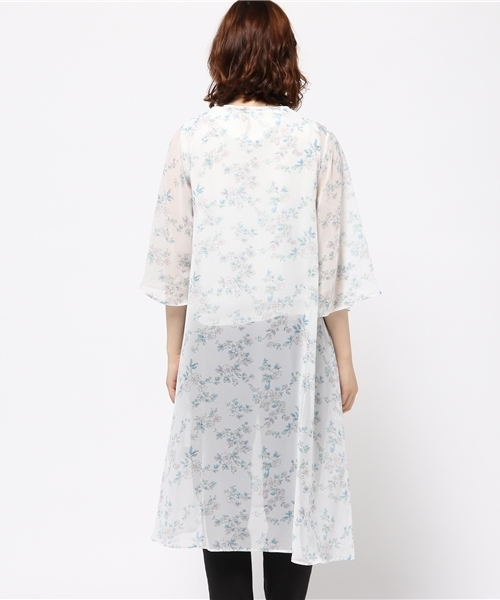 Shelly island（シェリーアイランド）の「【Shellyisland】花柄シフォンボヘミアンカーディガン（カーディガン/ボレロ・レディース・ホワイト/ブラック/ネイビー・FREE）」の6枚目の写真