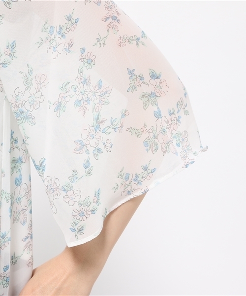 Shelly island（シェリーアイランド）の「【Shellyisland】花柄シフォンボヘミアンカーディガン（カーディガン/ボレロ・レディース・ホワイト/ブラック/ネイビー・FREE）」の9枚目の写真