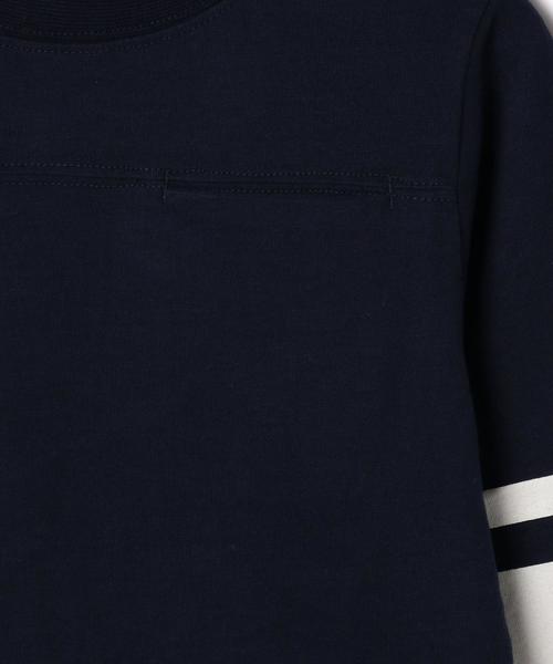 coen（コーエン）の「【coen kids】フットボールTシャツ（100～150cm)（Tシャツ/カットソー・キッズ・オフホワイト/ネイビー・140/150/100/110/120/130）」の3枚目の写真