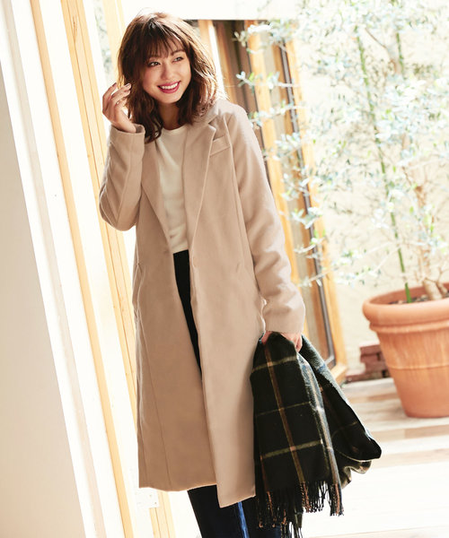 KOBE LETTUCE（コウベレタス）の「フェイクウールチェスターコート（チェスターコート・レディース・ベージュ系その他2/ブルー系その他/グレー系その他4/グレー系その他5/イエロー系その他2/ブラック系その他/グレー系その他6/ベージュ系その他/ブラック系その他2/グレー系その他/ブラック系その他3/ベージュ/ブラック/グレー/ブラウン系その他3/ブラウン系その他2/グレー系その他2/ブラウン系その他/ネイビー/キャメル/チャコールグレー/ホワイト系その他2/ホワイト系その他/ブルー系その他3/ピンク系その他2/ブルー系その他2/ピンク系その他/ブルー系その他5/ブルー系その他4/ブラウン系その他4/モカ・ONE SIZE/L/M）」の20枚目の写真