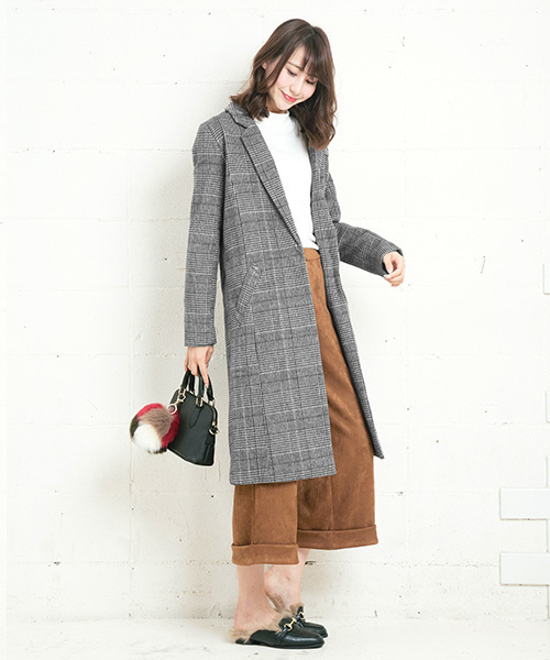 KOBE LETTUCE（コウベレタス）の「フェイクウールチェスターコート（チェスターコート・レディース・ベージュ系その他2/ブルー系その他/グレー系その他4/グレー系その他5/イエロー系その他2/ブラック系その他/グレー系その他6/ベージュ系その他/ブラック系その他2/グレー系その他/ブラック系その他3/ベージュ/ブラック/グレー/ブラウン系その他3/ブラウン系その他2/グレー系その他2/ブラウン系その他/ネイビー/キャメル/チャコールグレー/ホワイト系その他2/ホワイト系その他/ブルー系その他3/ピンク系その他2/ブルー系その他2/ピンク系その他/ブルー系その他5/ブルー系その他4/ブラウン系その他4/モカ・ONE SIZE/L/M）」の6枚目の写真