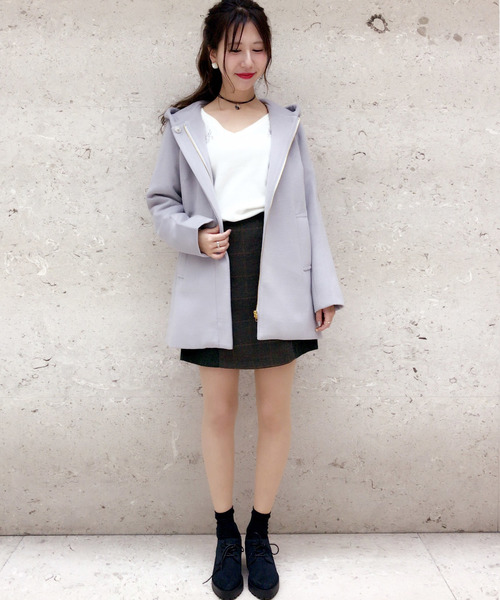 archives（アルシーヴ）の「【ZOZOTOWN限定】ミディ丈フードコート（その他アウター・レディース・オフホワイト/ライトグレー/ネイビー・MEDIUM）」の8枚目の写真