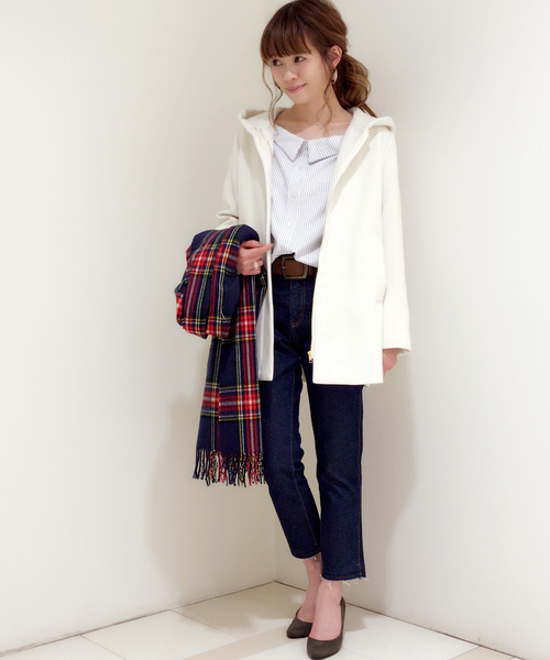 archives（アルシーヴ）の「【ZOZOTOWN限定】ミディ丈フードコート（その他アウター・レディース・オフホワイト/ライトグレー/ネイビー・MEDIUM）」の9枚目の写真