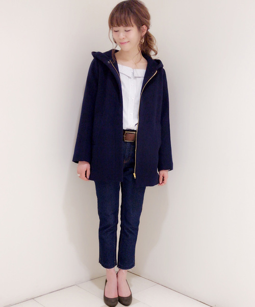 archives（アルシーヴ）の「【ZOZOTOWN限定】ミディ丈フードコート（その他アウター・レディース・オフホワイト/ライトグレー/ネイビー・MEDIUM）」の10枚目の写真