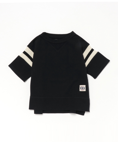 COMECHATTO&CLOSET(カムチャットアンドクロゼット)の「フットボール5分袖ルーズスウェット(スウェット・キッズ・ブラック/アイボリー/グレー・140/100/120/110/130/90)」の3枚目の写真