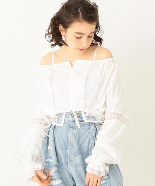 Another Edition（アナザーエディション）の「レースコンビブラウス ◆（シャツ/ブラウス・レディース・オフホワイト/ケリー/レッド・フリー）」の7枚目の写真