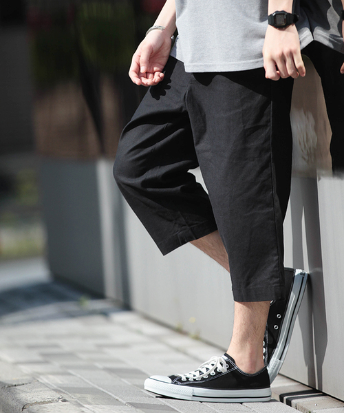 WEGO（ウィゴー）の「WEGO/エアリネンラウンジパンツ（スラックス・メンズ・ブラック/サックスブルー/カーキ/ベージュ/ネイビー/マスタード・MEDIUM/LARGE）」の2枚目の写真