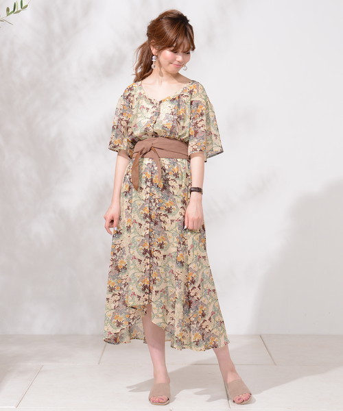 セール レトロ花柄ドレスワンピース ワンピース Natural Couture ナチュラルクチュール のファッション通販 Zozotown