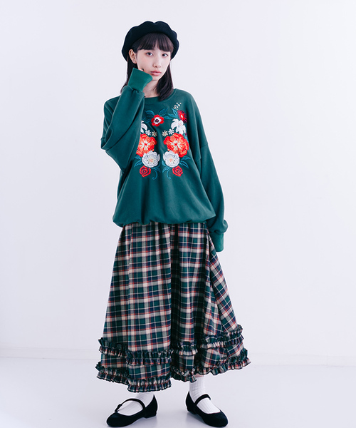 MERLOT（メルロー）の「チェック柄ダブルフリルラインスカート7191（スカート・レディース・ネイビー/レッド/グリーン・FREE）」の20枚目の写真