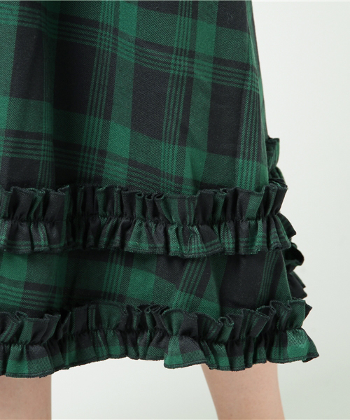 MERLOT（メルロー）の「チェック柄ダブルフリルラインスカート7191（スカート・レディース・ネイビー/レッド/グリーン・FREE）」の7枚目の写真