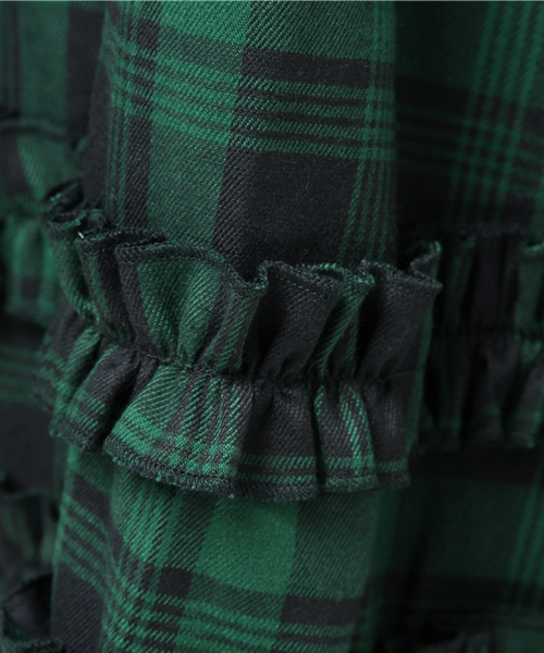 MERLOT（メルロー）の「チェック柄ダブルフリルラインスカート7191（スカート・レディース・ネイビー/レッド/グリーン・FREE）」の6枚目の写真