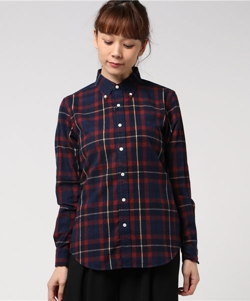 GYMPHLEX（ジムフレックス）の「[Gymphlex/ジムフレックス] ビエラ起毛チェックシャツ/ボタンダウン/ネルシャツ（シャツ/ブラウス・レディース・ブラック/ネイビー/グレー/ブラック系その他/グレー系その他/ブルー系その他/ブルー系その他2/ブルー系その他3/オレンジ/レッド/ブラウン/ベージュ/オフホワイト/ブラウン系その他/レッド系その他/ブルー系その他4/ダークブラウン/ダークネイビー/アイボリー/グレー系その他2/ブラウン系その他2・12/14）」の14枚目の写真