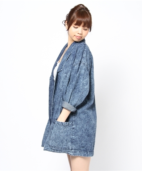 Kastane（カスタネ）の「デニムJK（テーラードジャケット・レディース・インディゴブルー/ブルー・FREE）」の3枚目の写真
