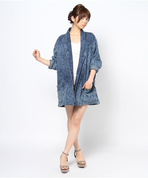 Kastane（カスタネ）の「デニムJK（テーラードジャケット・レディース・インディゴブルー/ブルー・FREE）」の6枚目の写真