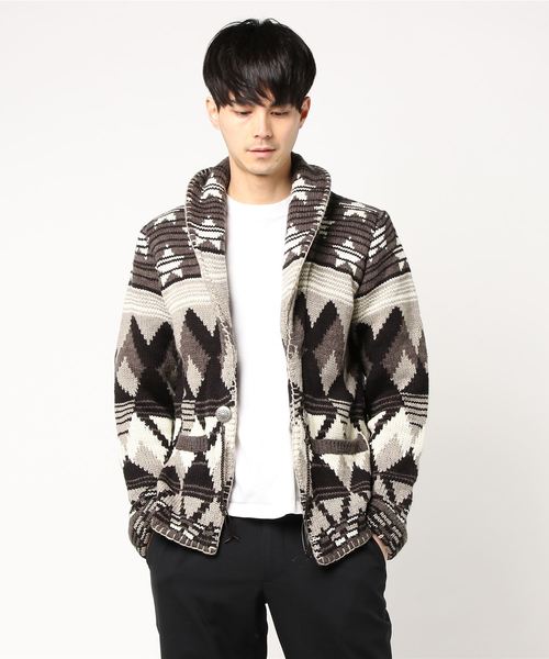 Rose Bud ローズバッド の メンズネイティブ柄カウチンニット その他アウター Wear