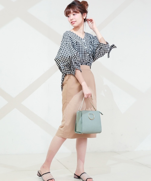 natural couture（ナチュラルクチュール）の「スカラップポケットゆるタイト（スカート・レディース・ベージュ/レッド/インディゴブルー/ホワイト系その他/チェック・FREE）」の12枚目の写真