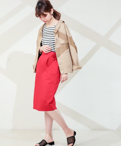 natural couture（ナチュラルクチュール）の「スカラップポケットゆるタイト（スカート・レディース・ベージュ/レッド/インディゴブルー/ホワイト系その他/チェック・FREE）」の16枚目の写真