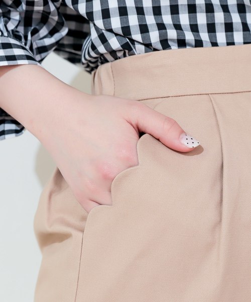 natural couture（ナチュラルクチュール）の「スカラップポケットゆるタイト（スカート・レディース・ベージュ/レッド/インディゴブルー/ホワイト系その他/チェック・FREE）」の11枚目の写真