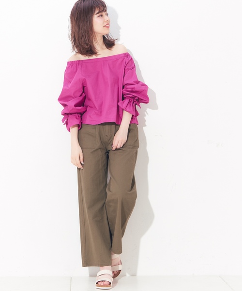 natural couture(ナチュラルクチュール)の「ベイカーパンツ(チノパンツ・レディース・ベージュ/カーキ/ネイビー・FREE)」の14枚目の写真