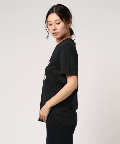 adidas（アディダス）の「【adidas】コットン素材で快適な着心地を実現！フロントロゴジャスト丈クルーネックTシャツ/adidas HERI TREFOIL TEE（Tシャツ/カットソー・レディース・ホワイト/ブラック・FREE）」の4枚目の写真