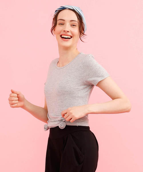 aimoha（アイモハ）の「ベーシックTシャツ（Tシャツ/カットソー・レディース・ホワイト/ブラック/パープル/ネイビー/ブラウン/グレー/グリーン/ミント/ライトピンク/ピンク/ブラック系その他/グレー系その他/グリーン系その他/ブルー系その他/ライトグレー/ピンク系その他/ホワイト系その他・MEDIUM/LARGE/SMALL/X-LARGE）」の7枚目の写真