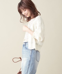 natural couture | すかし柄ショートカーディガン(カーディガン/ボレロ)