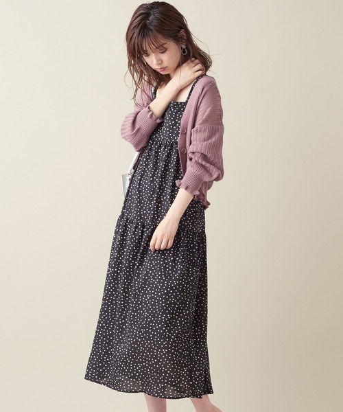 natural couture（ナチュラルクチュール）の「すかし柄ショートカーディガン（カーディガン/ボレロ・レディース・オフホワイト/ブラウン/サックスブルー/ピンク/ブラック・FREE）」の16枚目の写真