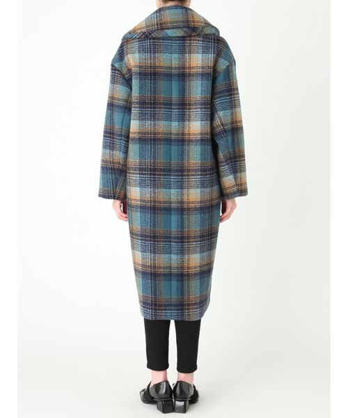 MURUA（ムルーア）の「チェックロングコート（チェスターコート・レディース・ボルドー/ブルー・FREE）」の15枚目の写真