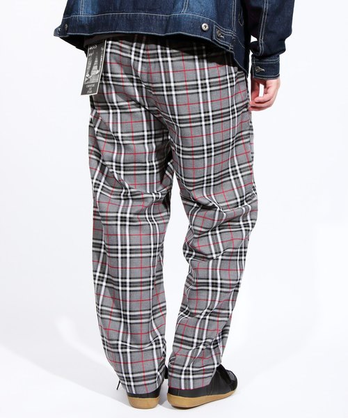 ８(eight)（エイト）の「チェック ワイドパンツ チノパン シェフパンツ（チノパンツ・メンズ・ネイビー/ブラウン/グレー・MEDIUM/LARGE）」の11枚目の写真