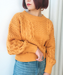 apres jour | ケーブルパッチワークニット【ZOZOTOWN限定アイテム】(ニット/セーター)