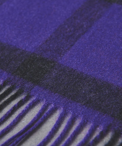 UNITED ARROWS(ユナイテッドアローズ)の「UBCB カシミヤ チェック ストール(ストール/ショール・レディース・オフホワイト/パープル/オレンジ・FREE)」の6枚目の写真