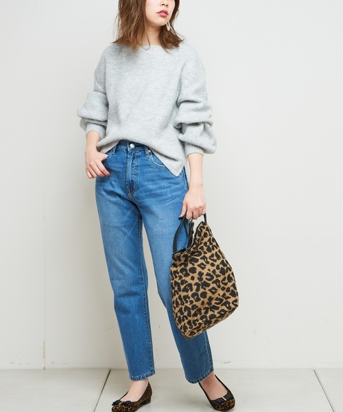 natural couture（ナチュラルクチュール）の「ハイウエストストレートデニム（デニムパンツ・レディース・インディゴブルー/ブルー・SMALL/MEDIUM）」の2枚目の写真