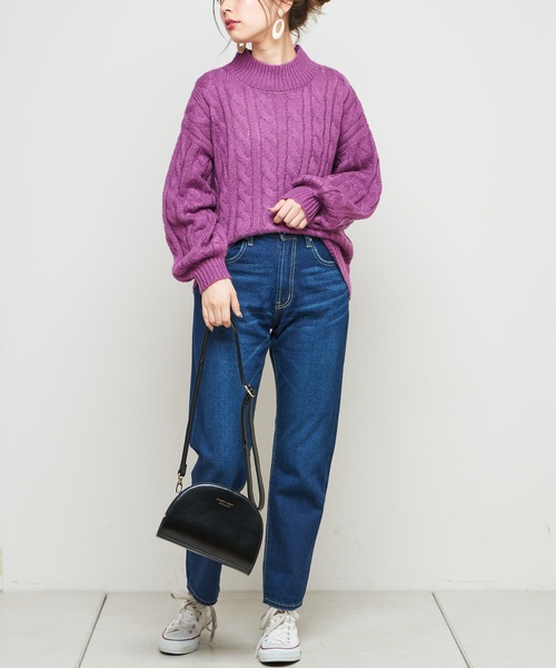 natural couture（ナチュラルクチュール）の「ハイウエストストレートデニム（デニムパンツ・レディース・インディゴブルー/ブルー・SMALL/MEDIUM）」の7枚目の写真