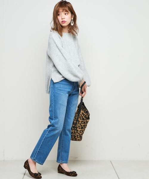 natural couture（ナチュラルクチュール）の「ハイウエストストレートデニム（デニムパンツ・レディース・インディゴブルー/ブルー・SMALL/MEDIUM）」の8枚目の写真