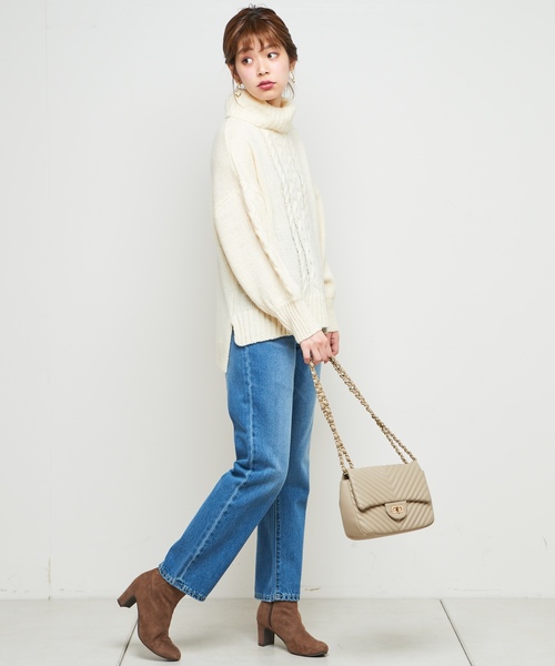 natural couture（ナチュラルクチュール）の「ハイウエストストレートデニム（デニムパンツ・レディース・インディゴブルー/ブルー・SMALL/MEDIUM）」の10枚目の写真