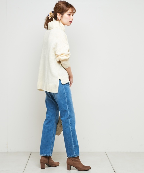 natural couture（ナチュラルクチュール）の「ハイウエストストレートデニム（デニムパンツ・レディース・インディゴブルー/ブルー・SMALL/MEDIUM）」の11枚目の写真