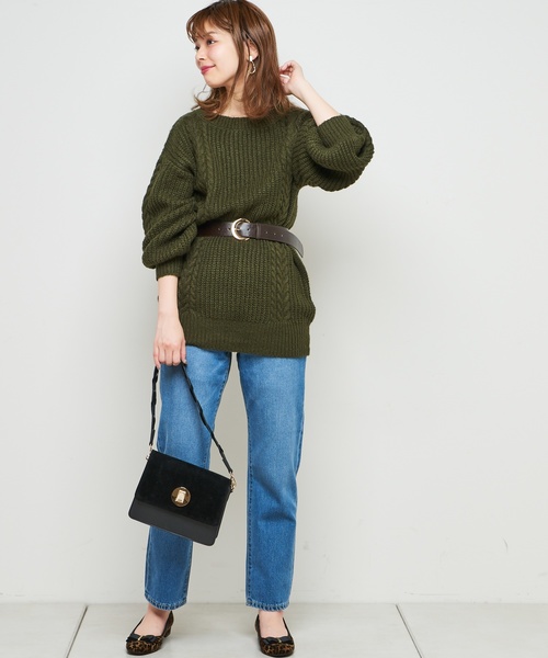 natural couture（ナチュラルクチュール）の「ハイウエストストレートデニム（デニムパンツ・レディース・インディゴブルー/ブルー・SMALL/MEDIUM）」の12枚目の写真