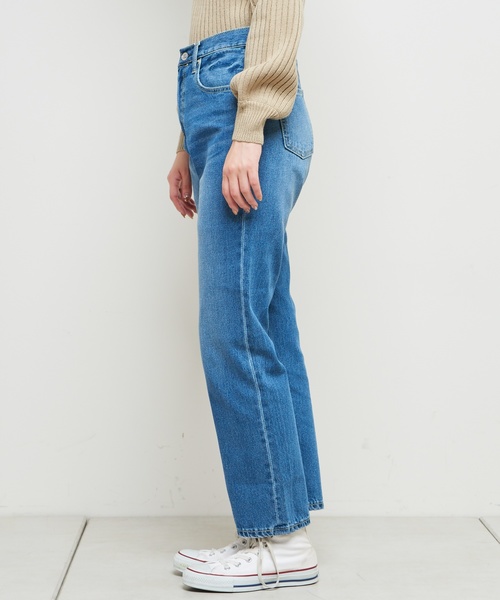 natural couture（ナチュラルクチュール）の「ハイウエストストレートデニム（デニムパンツ・レディース・インディゴブルー/ブルー・SMALL/MEDIUM）」の17枚目の写真