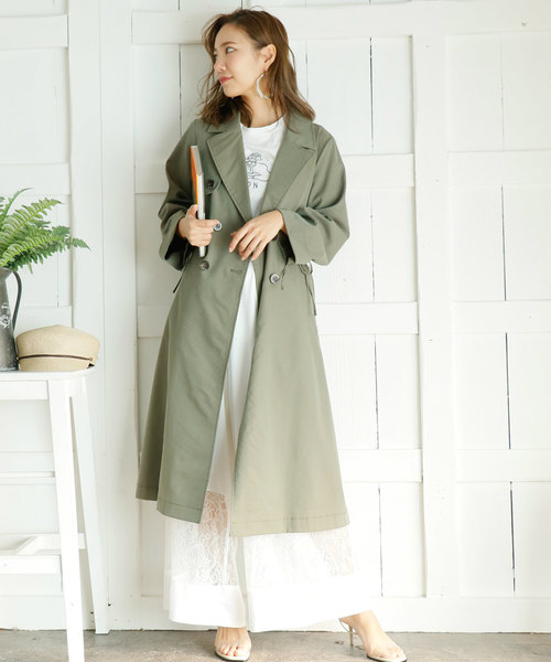 LADYMADE（レディメイド）の「ドロストスリーブトレンチコート（トレンチコート・レディース・ベージュ/カーキ/オレンジ・FREE）」の3枚目の写真