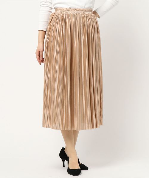 KOBE LETTUCE（コウベレタス）の「ロング丈／マキシ丈2typeサテンプリーツスカート（スカート・レディース・ブラック/パープル/グレー/ベージュ系その他/グリーン/モカ/ホワイト/ラベンダー/グリーン系その他/ピンク/ベージュ/グレー系その他2/ブラウン系その他2/ベージュ系その他2/ベージュ系その他3/グリーン系その他2/パープル系その他2/オリーブ/パープル系その他/アイボリー/ホワイト系その他/グレー系その他/ブラウン系その他・FREE）」の11枚目の写真