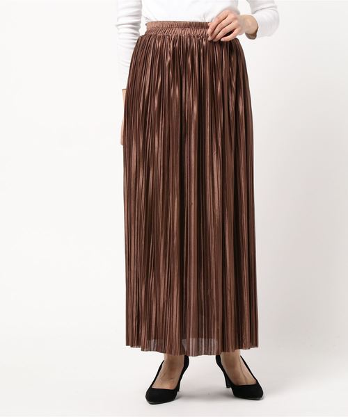 KOBE LETTUCE（コウベレタス）の「ロング丈／マキシ丈2typeサテンプリーツスカート（スカート・レディース・ブラック/パープル/グレー/ベージュ系その他/グリーン/モカ/ホワイト/ラベンダー/グリーン系その他/ピンク/ベージュ/グレー系その他2/ブラウン系その他2/ベージュ系その他2/ベージュ系その他3/グリーン系その他2/パープル系その他2/オリーブ/パープル系その他/アイボリー/ホワイト系その他/グレー系その他/ブラウン系その他・FREE）」の9枚目の写真