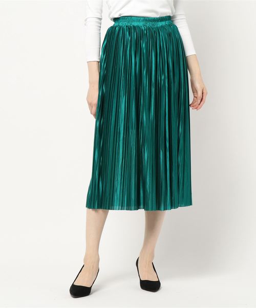 KOBE LETTUCE（コウベレタス）の「ロング丈／マキシ丈2typeサテンプリーツスカート（スカート・レディース・ブラック/パープル/グレー/ベージュ系その他/グリーン/モカ/ホワイト/ラベンダー/グリーン系その他/ピンク/ベージュ/グレー系その他2/ブラウン系その他2/ベージュ系その他2/ベージュ系その他3/グリーン系その他2/パープル系その他2/オリーブ/パープル系その他/アイボリー/ホワイト系その他/グレー系その他/ブラウン系その他・FREE）」の17枚目の写真