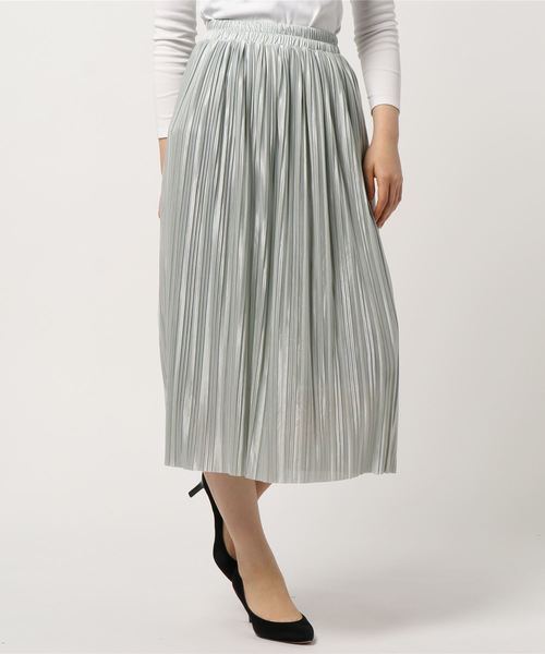 KOBE LETTUCE（コウベレタス）の「ロング丈／マキシ丈2typeサテンプリーツスカート（スカート・レディース・ブラック/パープル/グレー/ベージュ系その他/グリーン/モカ/ホワイト/ラベンダー/グリーン系その他/ピンク/ベージュ/グレー系その他2/ブラウン系その他2/ベージュ系その他2/ベージュ系その他3/グリーン系その他2/パープル系その他2/オリーブ/パープル系その他/アイボリー/ホワイト系その他/グレー系その他/ブラウン系その他・FREE）」の7枚目の写真