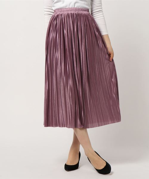 KOBE LETTUCE（コウベレタス）の「ロング丈／マキシ丈2typeサテンプリーツスカート（スカート・レディース・ブラック/パープル/グレー/ベージュ系その他/グリーン/モカ/ホワイト/ラベンダー/グリーン系その他/ピンク/ベージュ/グレー系その他2/ブラウン系その他2/ベージュ系その他2/ベージュ系その他3/グリーン系その他2/パープル系その他2/オリーブ/パープル系その他/アイボリー/ホワイト系その他/グレー系その他/ブラウン系その他・FREE）」の22枚目の写真